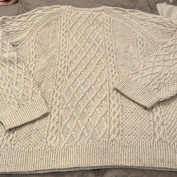 J. Crew Heather Khaki Donegal Cable Crewneck Sweater/NWT/XXL - Picture 7 of 10